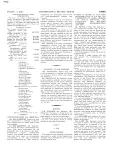 October 11, 2001  CONFERENCE TOTAL—WITH COMPARISONS The total new budget (obligational) authority for the fiscal year 2002 recommended by the Committee of Conference, with comparisons to the fiscal year 2001 amount, th