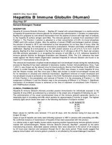 [removed]Rev. March[removed]Hepatitis B Immune Globulin (Human)