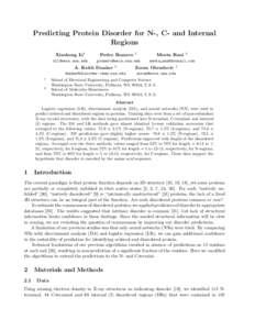 Predicting Protein Disorder for N-, C- and Internal Regions Xiaohong Li1   Pedro Romero