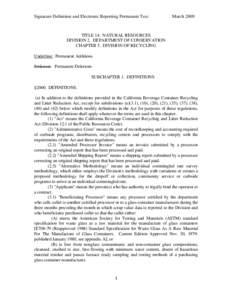 Signature Definition and Electronic Reporting Permanent Text  March 2009 TITLE 14. NATURAL RESOURCES DIVISION 2. DEPARTMENT OF CONSERVATION