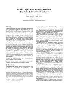 Graph Logics with Rational Relations: The Role of Word Combinatorics Pablo Barcel´o Pablo Mu˜noz