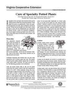 publication[removed]Care of Specialty Potted Plants I