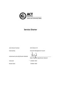 Service Charter  ACT Government Justice and Community Safety Directorate Service Charter