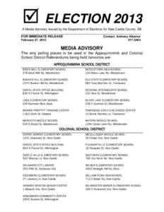 Geography of the United States / Colonial School District / Appoquinimink / Middletown High School / New Castle County /  Delaware / Middletown /  Rhode Island / Middletown /  Delaware / Blue Hen Conference / Delaware / Appoquinimink School District / Wilmington /  Delaware