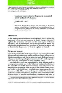 r The Association for Family Therapy[removed]Published by Blackwell Publishing, 9600 Garsington Road, Oxford OX4 2DQ, UK and 350 Main Street, Malden, MA 02148, USA. Journal of Family Therapy[removed]: 478–[removed] 