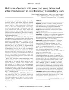 Motor neurone disease / Intensive care medicine / Mechanical ventilation / Tracheotomy / Amyotrophic lateral sclerosis / Spinal cord injury / Tracheal tube / Tram / Medicine / Respiratory therapy / Emergency medicine