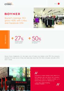 Turkey  THE RESULTS Boyner’s average ROI grows +50% with Criteo