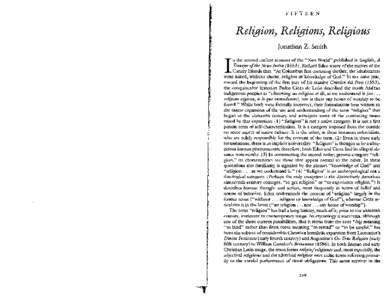 FIfTEEN  Religion) Religions) Religious Jonathan Z, Smith n the second earliest account of the 