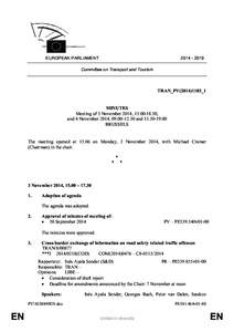 [removed]EUROPEAN PARLIAMENT Committee on Transport and Tourism  TRAN_PV(2014)1103_1