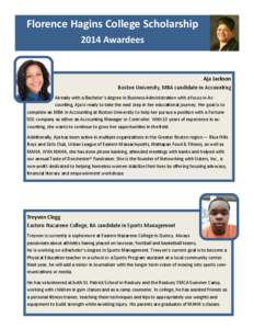 Florence Hagins College Scholarship 2014 Awardees