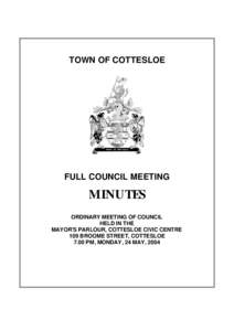 TOWN OF COTTESLOE  FULL COUNCIL MEETING MINUTES ORDINARY MEETING OF COUNCIL