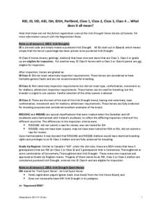 RID, ID, SID, AID, ISH, IDSH, Partbred, Class 1, Class 2, Class 3, Class 4 … What does it all mean? Note that these are not the formal registration rules of the Irish Draught Horse Society of Canada. For more informati