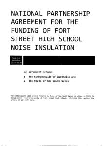 National Partnership Agreement - Funding of Fort Street High School Noise Insulation