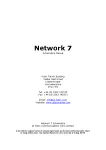 Network 7 Schematics Manual Klark Teknik Building Walter Nash Road Kidderminster