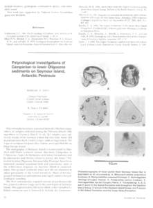 include bivalves, gastropods, echinoderm spines, and abundant wood. This work was supported by National Science Foundation grant DPPReferences Andersson, J. Con the geology of Graham Land. Bulletin of 