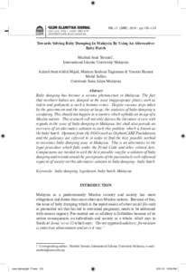 ISSNI e-ISSNUNIVERSITI SAINS ISLAM MALAYSIA VOL.17 (JUNE) 2016 : ppTowards Solving Baby Dumping In Malaysia By Using An Alternative: