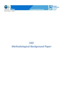 SIGI Methodological Background Paper Table of content 1. INTRODUCTION