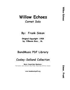 Cornet Solo  Willow Echoes