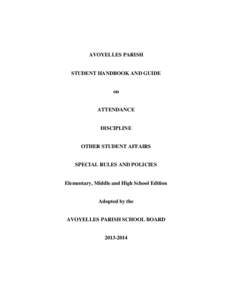 AVOYELLES PARISH  STUDENT HANDBOOK AND GUIDE on