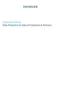 Corporate Policies. Data Protection for Data of Customers & Partners. 02  Preamble