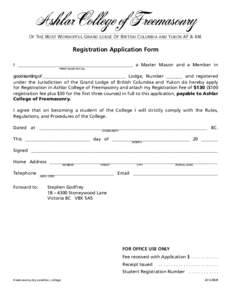 Ashlar College Registration Form