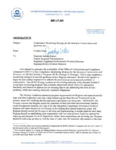 Memorandum to Cynthia Giles regarding RCRA Compliance Monitoring Strategy