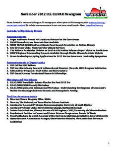 Office of Oceanic and Atmospheric Research / Effects of global warming / European Space Agency / Global warming / Cooperative Institute for Research in Environmental Sciences / World Climate Research Programme / CryoSat / National Oceanic and Atmospheric Administration / Global climate model / Atmospheric sciences / Meteorology / Climatology