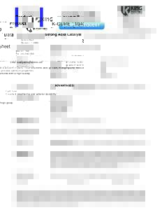 Product Data Sheet K-CURE ® 1040 Strong Acid Catalyst