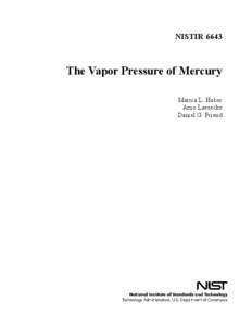 NISTIR[removed]The Vapor Pressure of Mercury