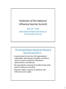 Evolution of the National Influenza Vaccine Summit