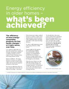 Energy efficiency in older homes – what’s been achieved? The efficiency