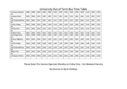 L/Campus (Depart) On Locksway Road On Lidl- Goldsmith/Ave On
