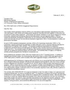 Microsoft Word - B71 9 Response to CPSC Staff Letter to ROHVA 21Feb14 CLEAN