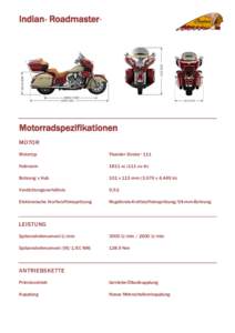 Indian Roadmaster ® ™  Motorradspezifikationen