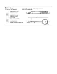 Banjo Specs  Make a tracing of the entire banjo. Cut it out and check it to instrument. Put 1/2