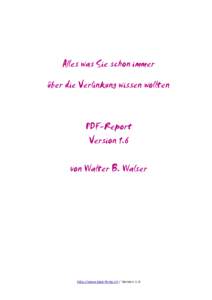 Alles was Sie schon immer über die Verlinkung wissen wollten PDF-Report Version 1.6 von Walter B. Walser
