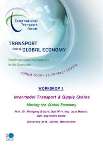 WORKSHOP 1  Intermodal Transport & Supply Chains Moving the Global Economy Prof. Dr. Wolfgang Stölzle; Dipl.Wirt.-Ing. Julia Bendul; Dipl.-Log Nicole Kudla