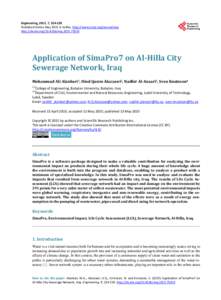 Application of SimaPro7 on Al-Hilla City Sewerage Network, Iraq