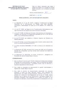 REPÚBLICA DE CHILE MINISTERIO DE DEFENSA NACIONAL ESTADO MAYOR CONJUNTO Deja sin efecto resolución que indica y delega facultades en el Subjefe del Estado