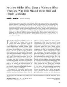 No More Wilder Effect, Never a Whitman Effect: When and Why Polls Mislead about Black and Female Candidates