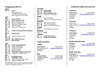 BURNHAM TENNIS ASSOCIATION  Programme[removed]March Sun 31