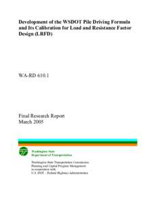 Microsoft Word - WSDOT Pile Driving Formula Report - Final.doc