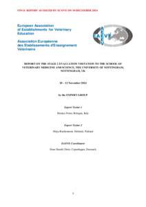 FINAL REPORT AS ISSUED BY ECOVE ON 10 DECEMBEREuropean Association of Establishments for Veterinary Education Association Européenne