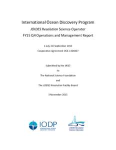 Marine geology / ECORD / Integrated Ocean Drilling Program / International Ocean Discovery Program / JOIDES Resolution / Ocean Drilling Program / Deep Sea Drilling Project / Japan Agency for Marine-Earth Science and Technology / Offshore drilling