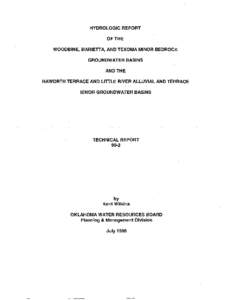 HYDROLOGIC REPORT OF THE WOODBINE, MARIETIA, AND TEXOMA MINOR BEDROCK GROUNDWATER BASINS AND THE HAWORTH TERRACE AND UTILE RIVER ALLUVIAL AND TERRACE