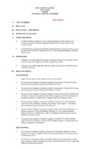 CITY COUNCIL AGENDA MAY 4, 2015 7:00 PM CITY HALL COUNCIL CHAMBERS  REVISED