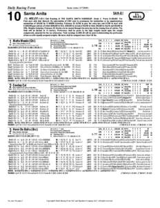 Daily Racing Form  10 Santa Anita