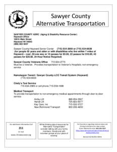Sawyer County Alternative Transportation