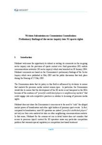 Written Submission on Commission Consultation: Preliminary findings of the sector inquiry into 3G sports rights I.  Introduction