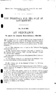 [Extract from Commonweatlh of Australia Gazette, No. 116, dated 26th November, [removed]THE TERRITORY FOR THE SEAT OF GOVERNMENT.